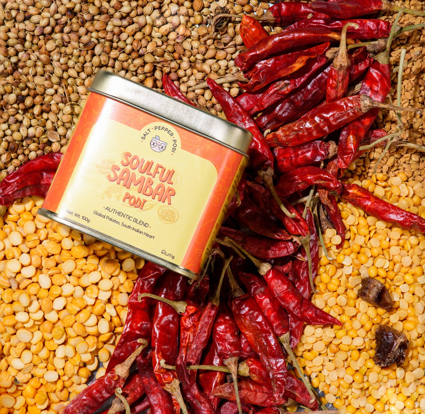 Soulful Sambar Podi Combo- Tin(100g) + Refill(100g)