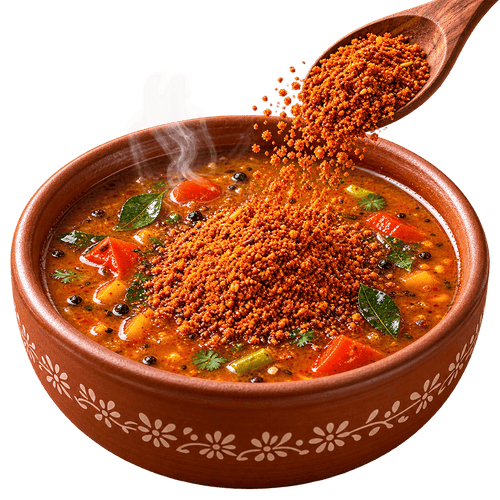 Add 1–2 spoonfuls of podi to enhance taste and flavour.
